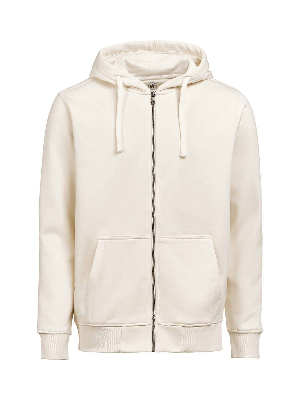 44er Full Zip Hoodie Regular Fit Unisex in Naturweiss, Vorderansicht