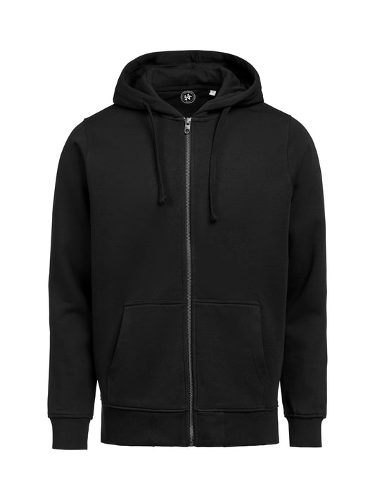 44er Full Zip Hoodie Regular Fit Unisex in Schwarz, Vorderansicht