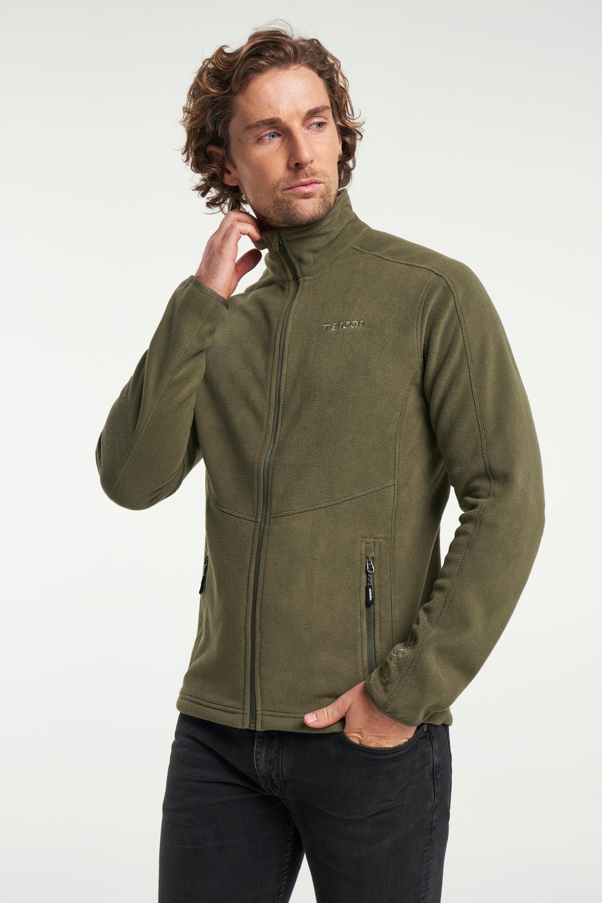 Tenson Miracle Fleece Men Olivgrün, Vorderansicht