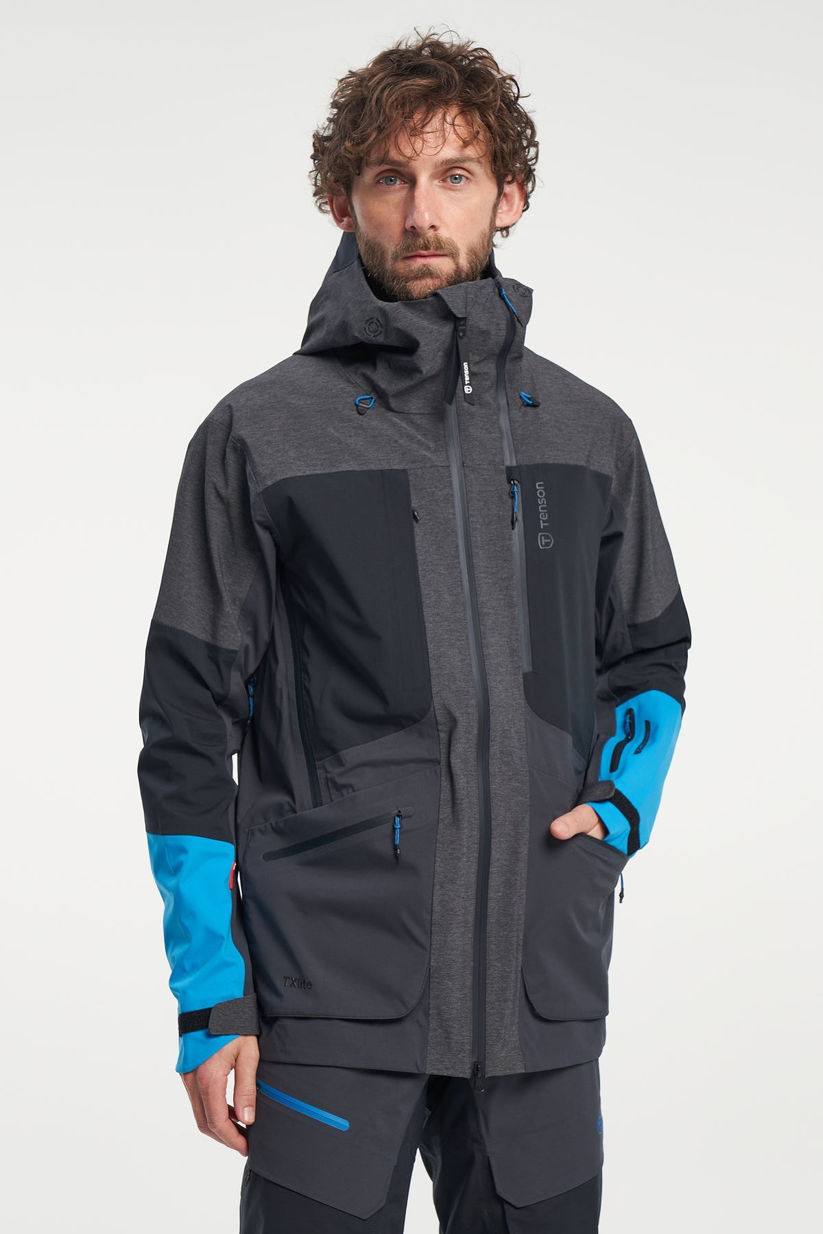 Tenson Touring Shell Jacket Men Anthrazit, Vorderansicht