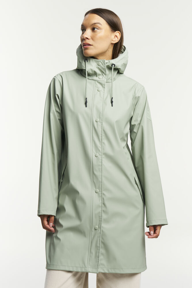 Tenson Apelviken PU Coat Damen in Graugrün (664), Vorderansicht