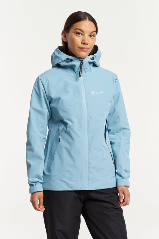Tenson Winga Rain Jacket Women Blau-Grau, Vorderansicht
