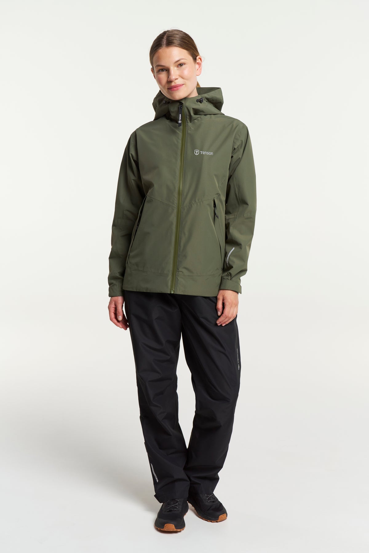 Tenson Winga Rain Jacket Women Dunkelolivgrün, Produktansicht