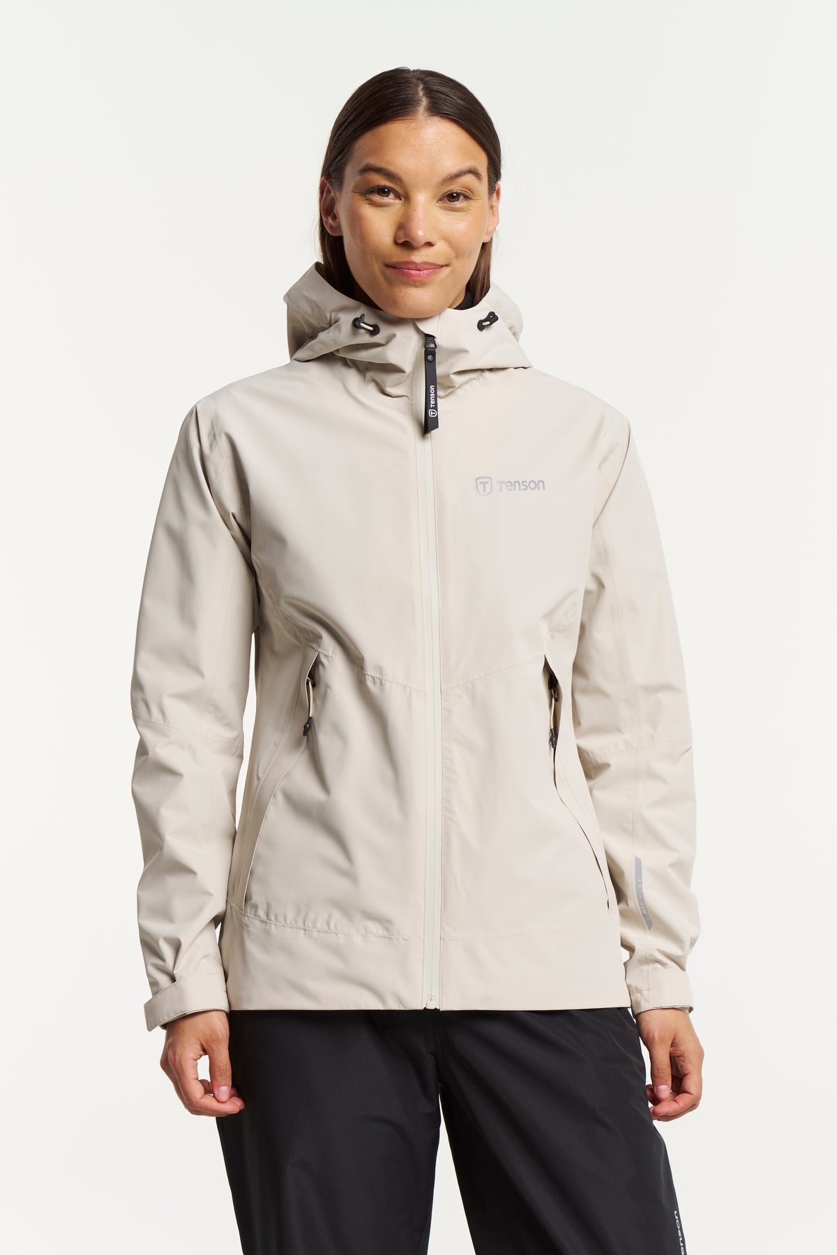 Tenson Winga Rain Jacket Women Sand, Vorderansicht