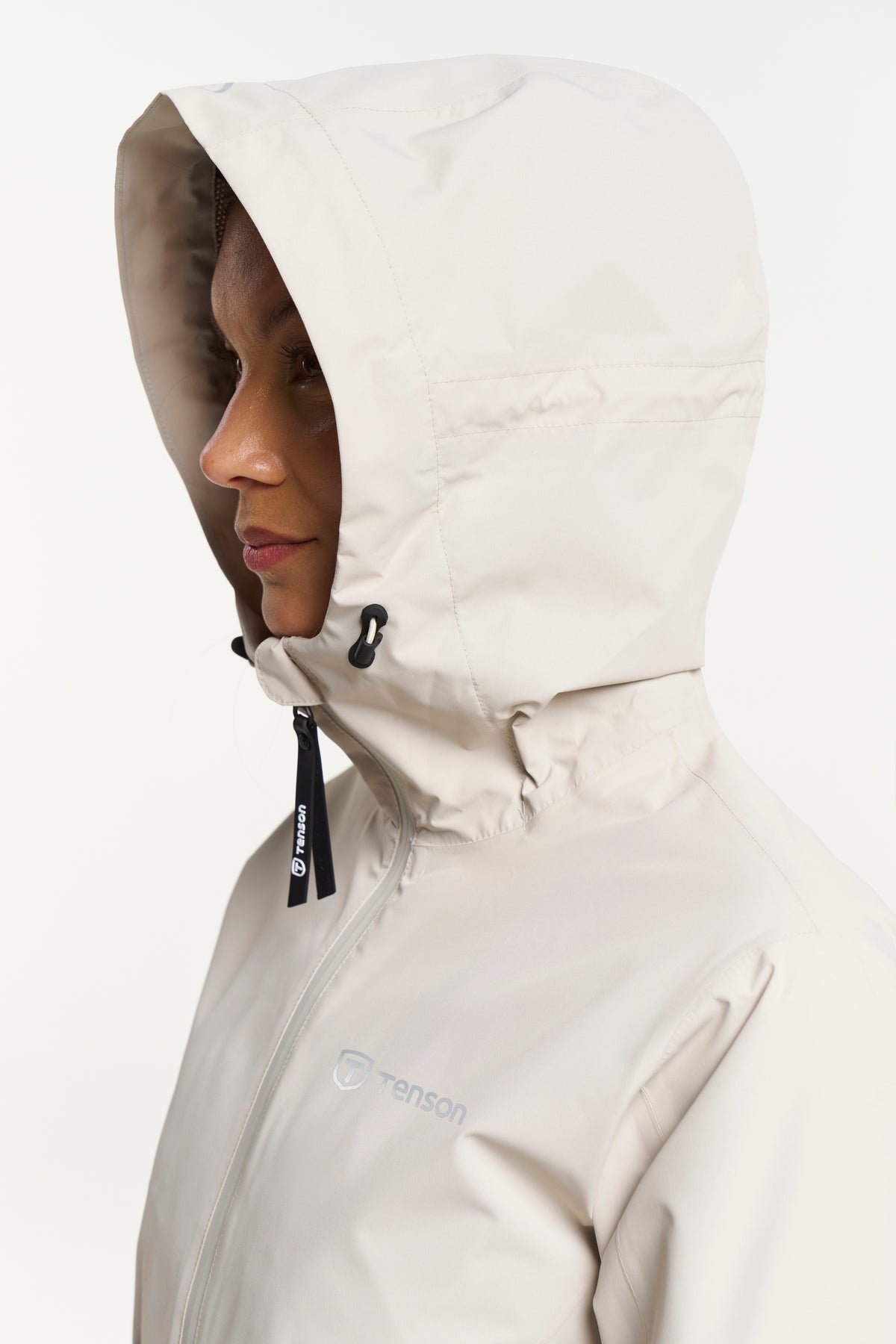 Tenson Winga Rain Jacket Women Sand, Seitenansicht links