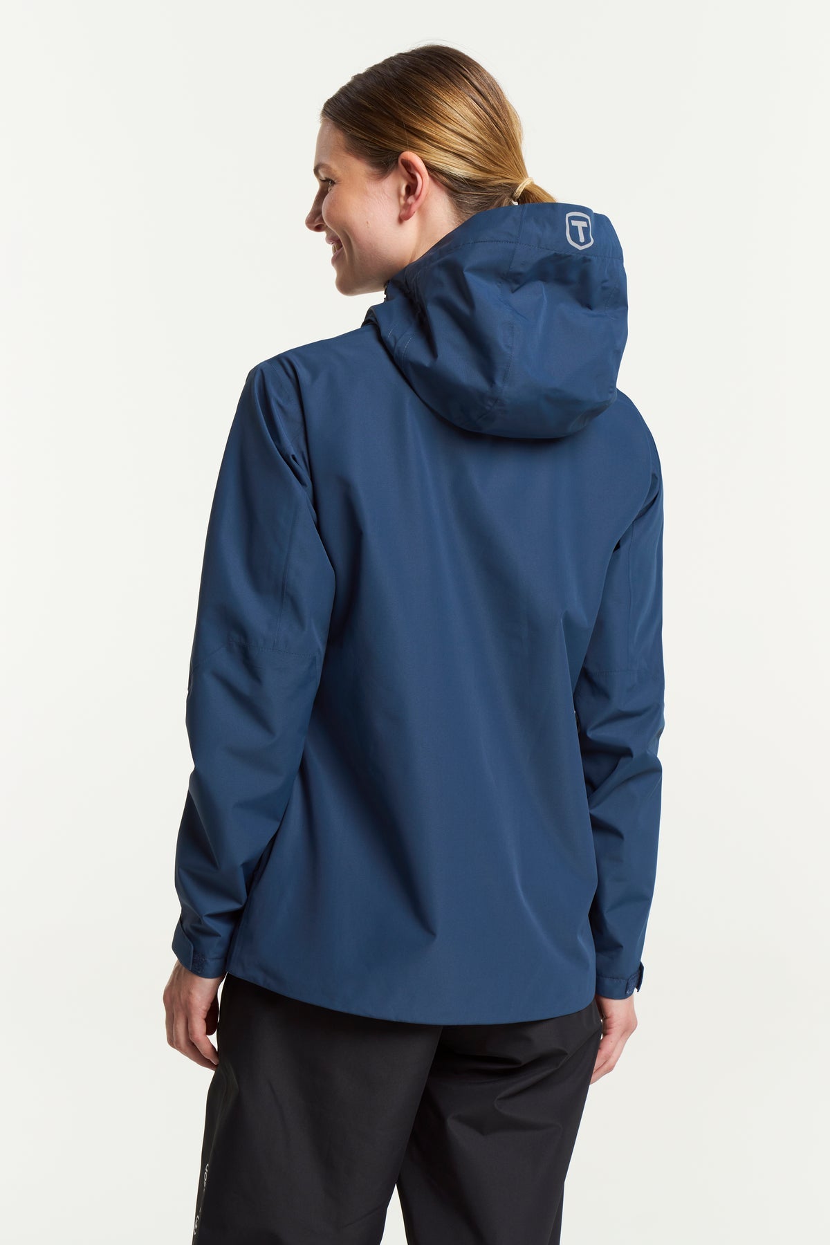Tenson Winga Rain Jacket Women Dunkelblau, Rückansicht
