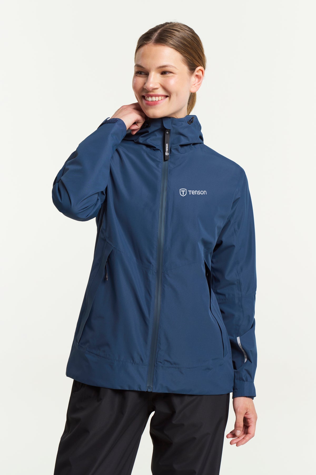 Tenson Winga Rain Jacket Women Dunkelblau, Vorderansicht
