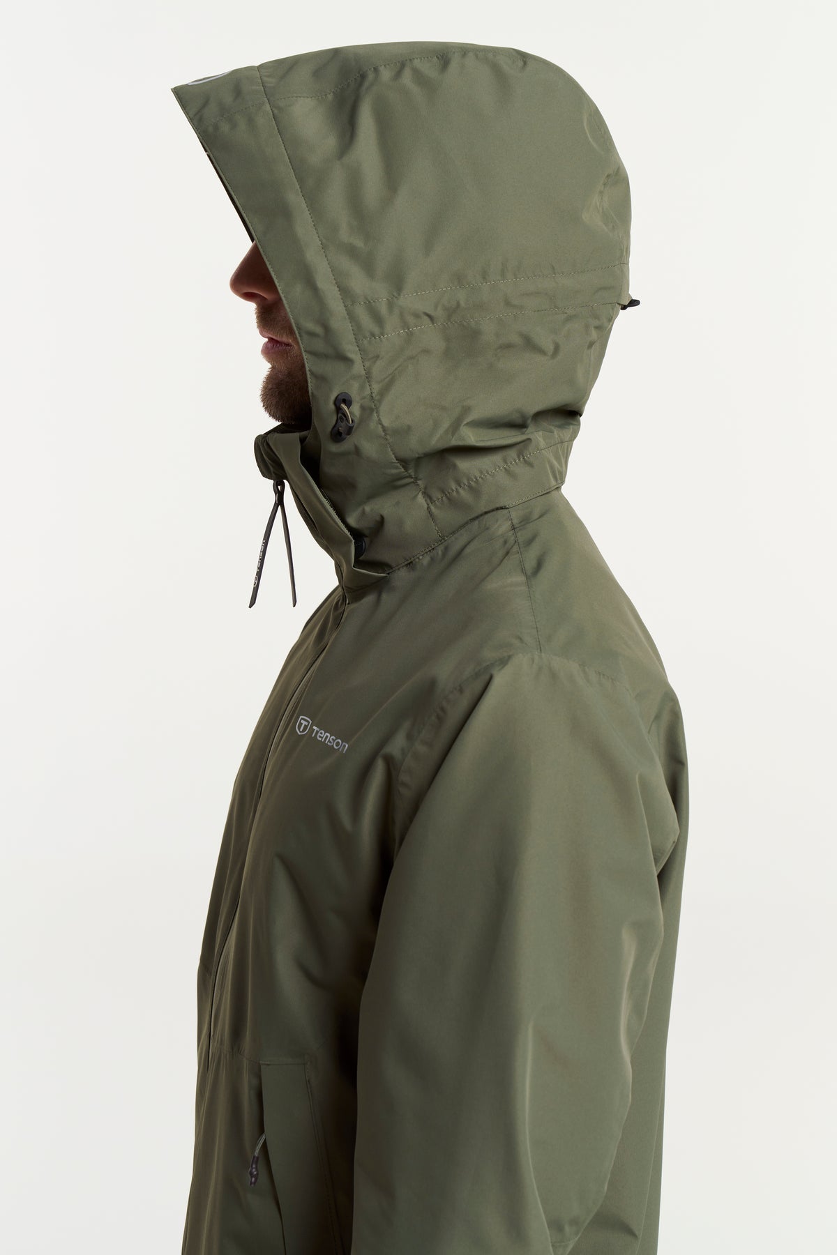 Tenson Winga Rain Jacket Men Dunkelolivgrün, Produktansicht