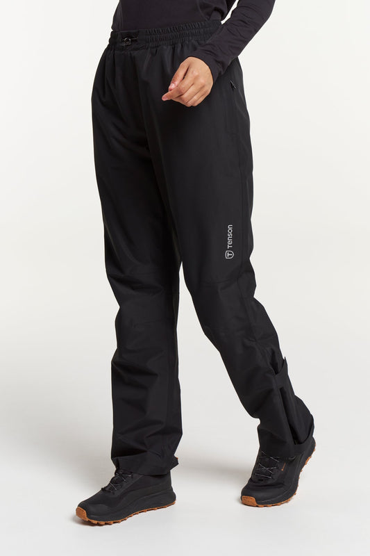 Tenson Winga Rain Pants Women Schwarz, Vorderansicht