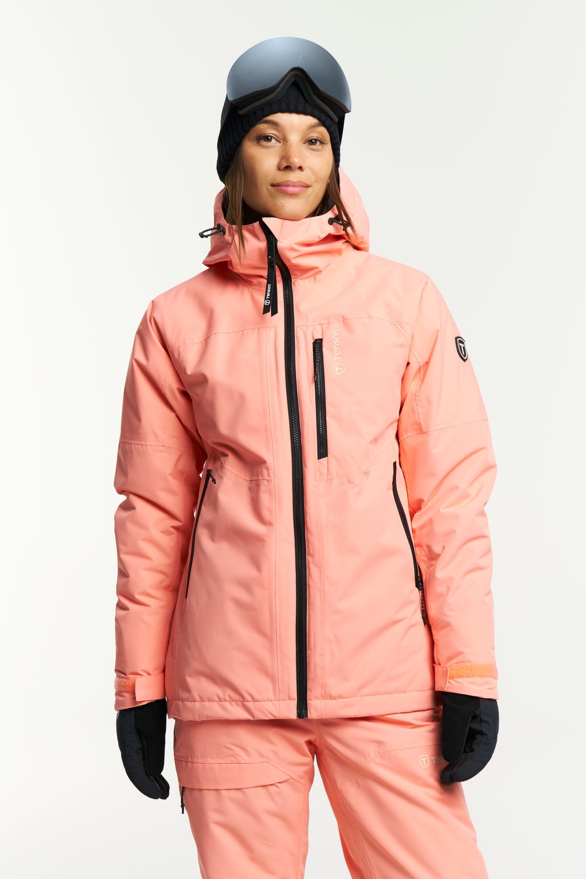 Tenson Niseko Ski Jacket Women Pfirsich, Vorderansicht