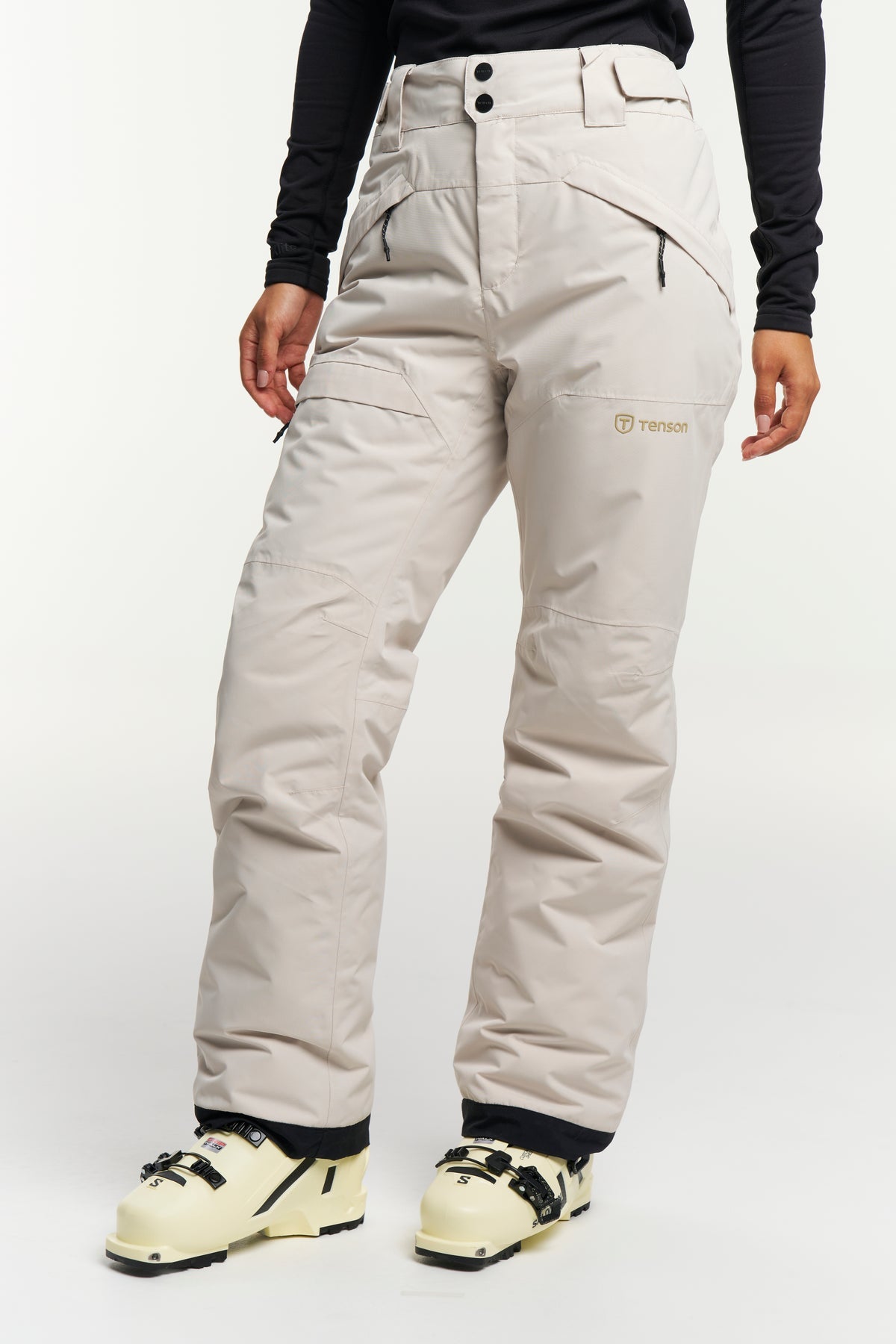 Tenson Niseko Ski Pants Women Hellbeige, Vorderansicht