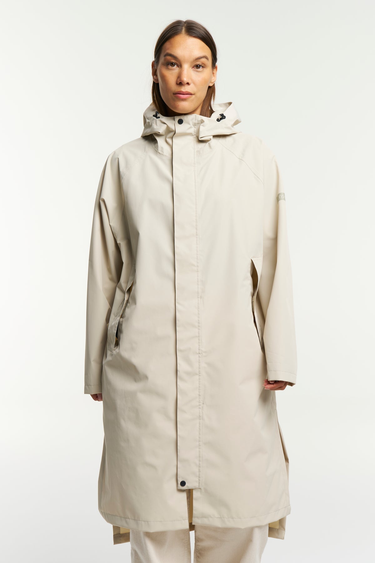 Tenson Drizzle Parka Unisex Hellbeige, Vorderansicht