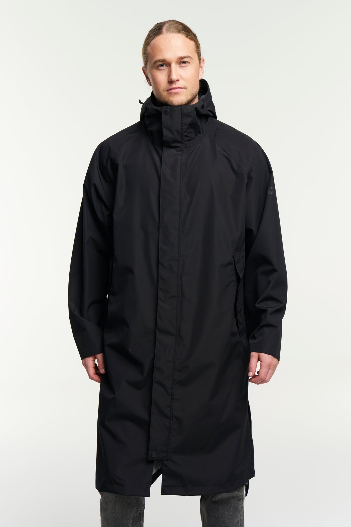 Tenson Drizzle Parka Unisex Schwarz, Vorderansicht