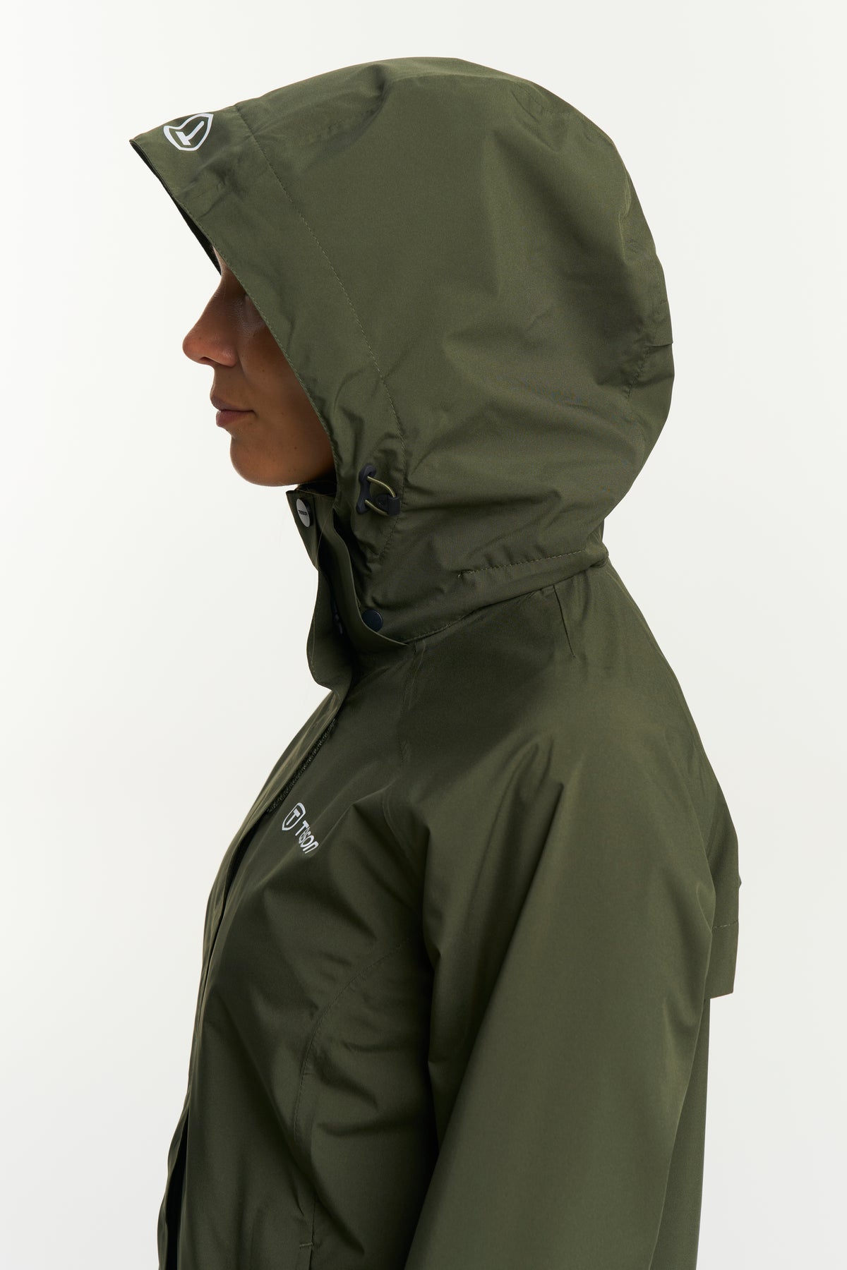 Tenson Biscaya Storm Rain Jacket Women Dunkelolivgrün, Produktansicht