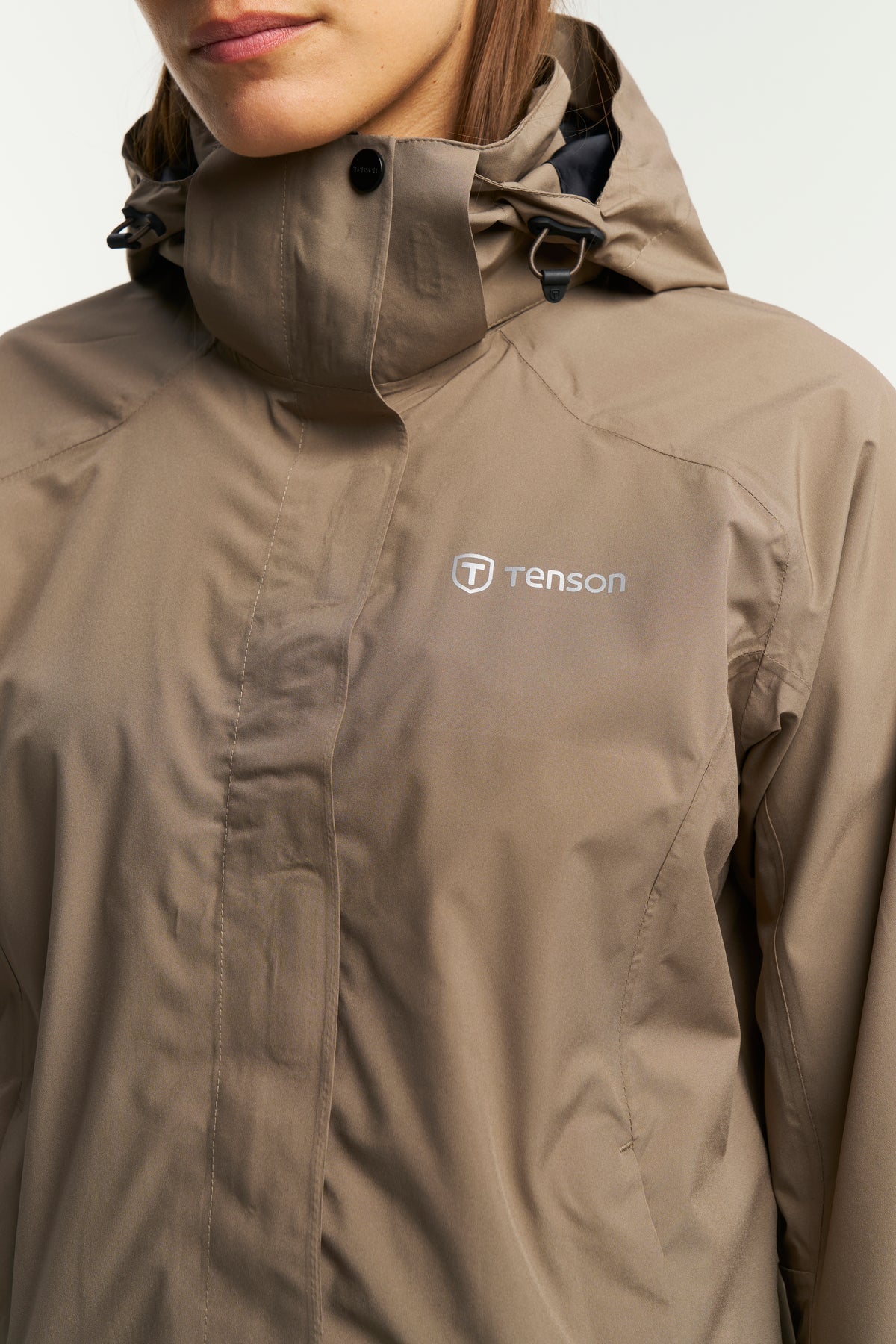 Tenson Biscaya Storm Rain Jacket Women Braun, Produktansicht