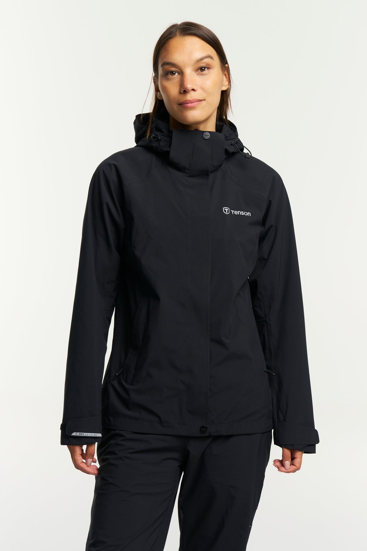 Tenson Biscaya Storm Rain Jacket Women Schwarz, Produktansicht