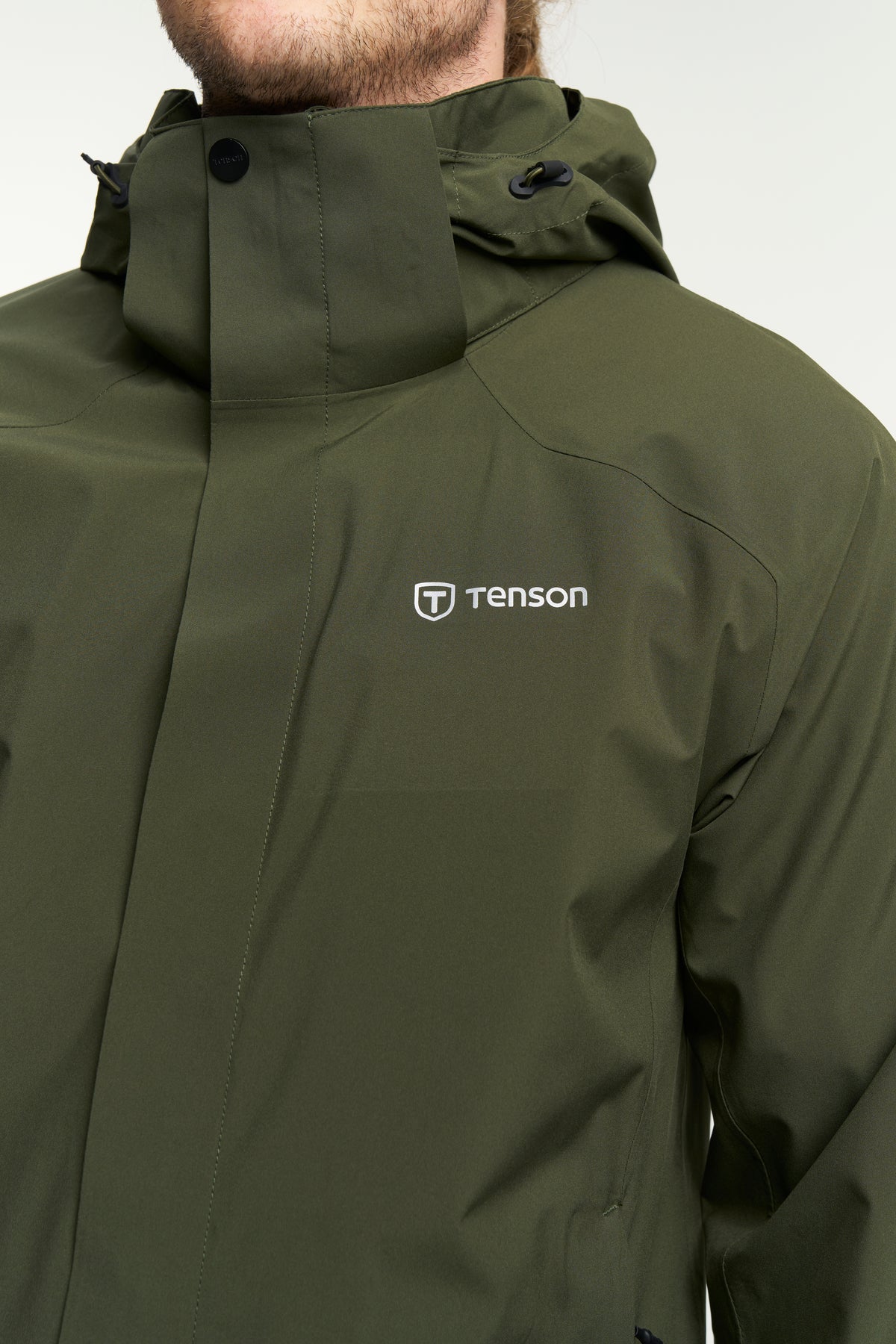 Tenson Biscaya Storm Rain Jacket Men Dunkelolivgrün, Produktansicht
