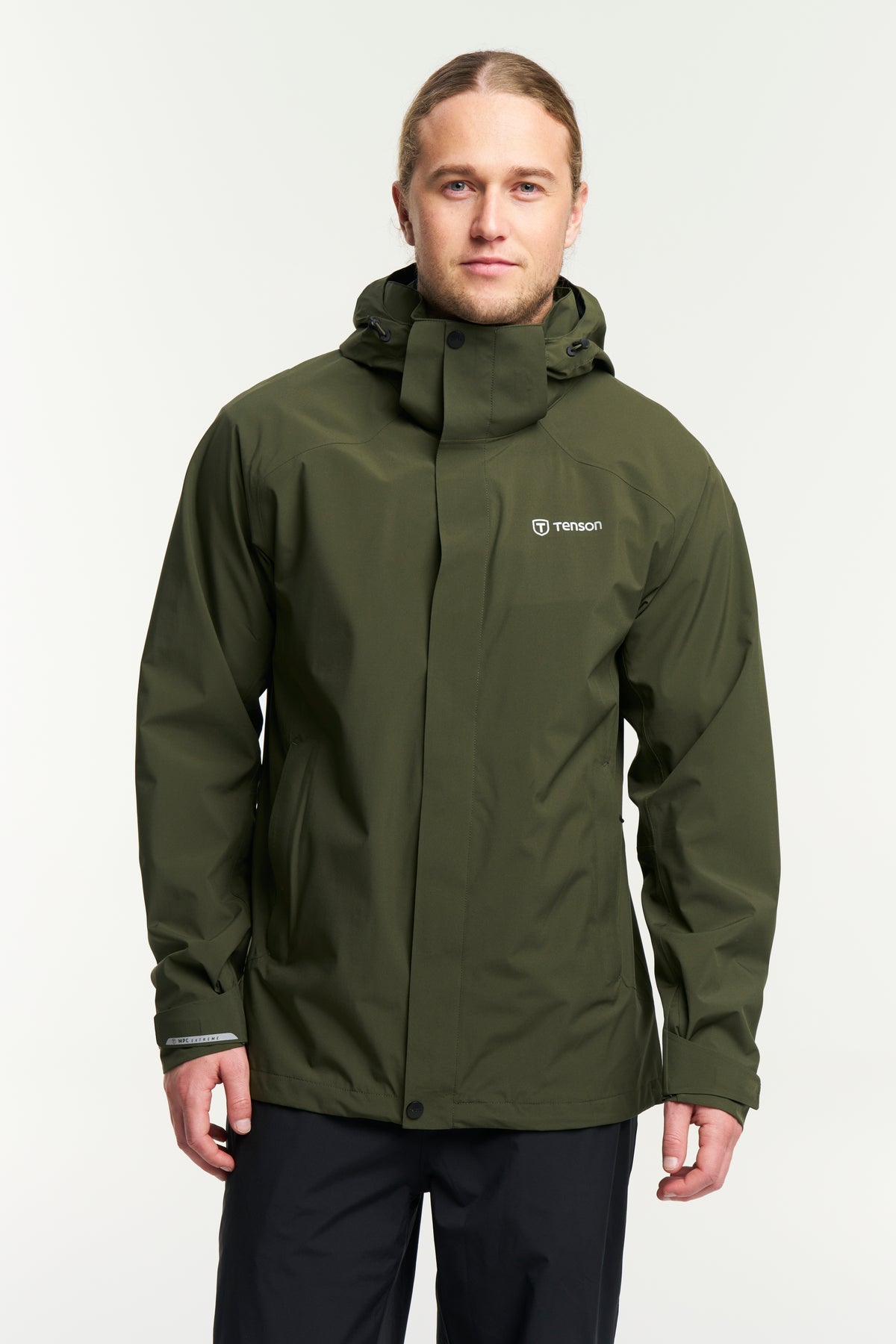 Tenson Biscaya Storm Rain Jacket Men Dunkelolivgrün, Produktansicht