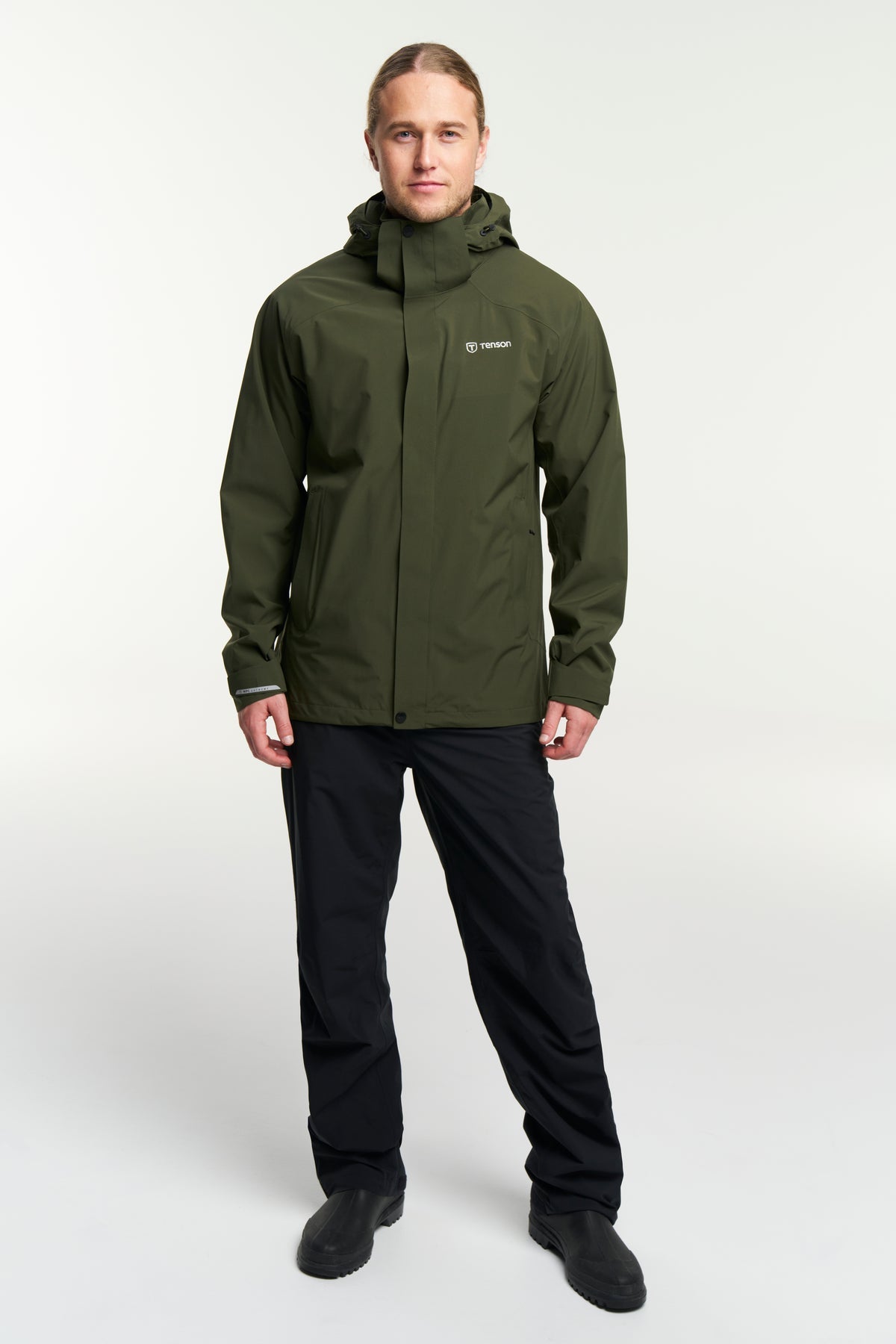 Tenson Biscaya Storm Rain Jacket Men Dunkelolivgrün, Produktansicht