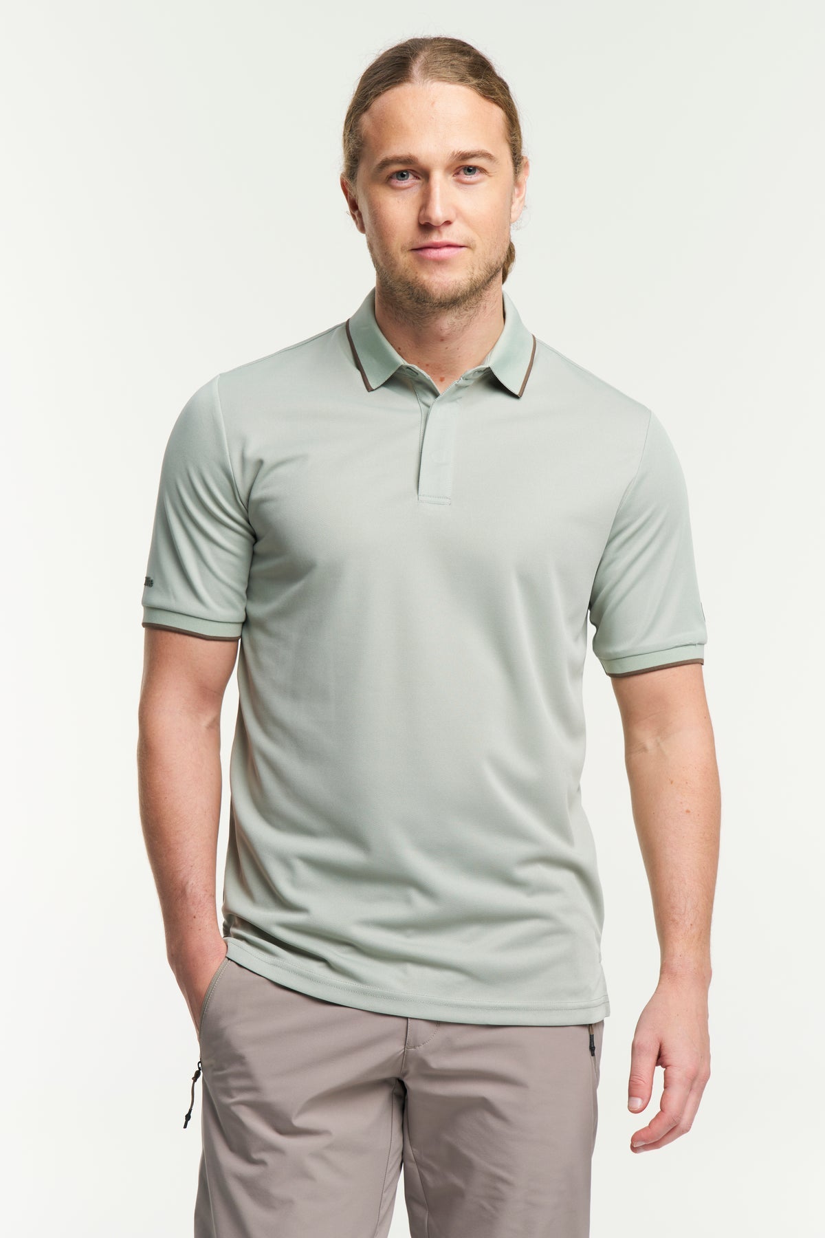 Tenson TXlite Quick Dry Polo Men Graugrün, Vorderansicht