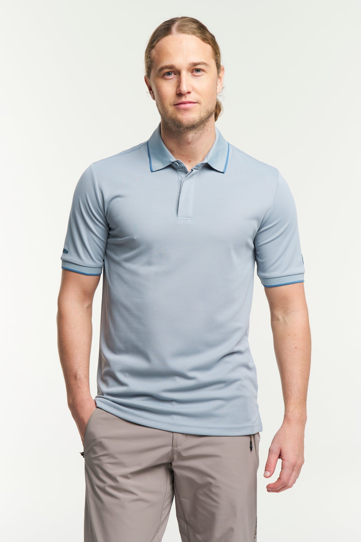 Tenson TXlite Quick Dry Polo Men Blau-Grau, Vorderansicht