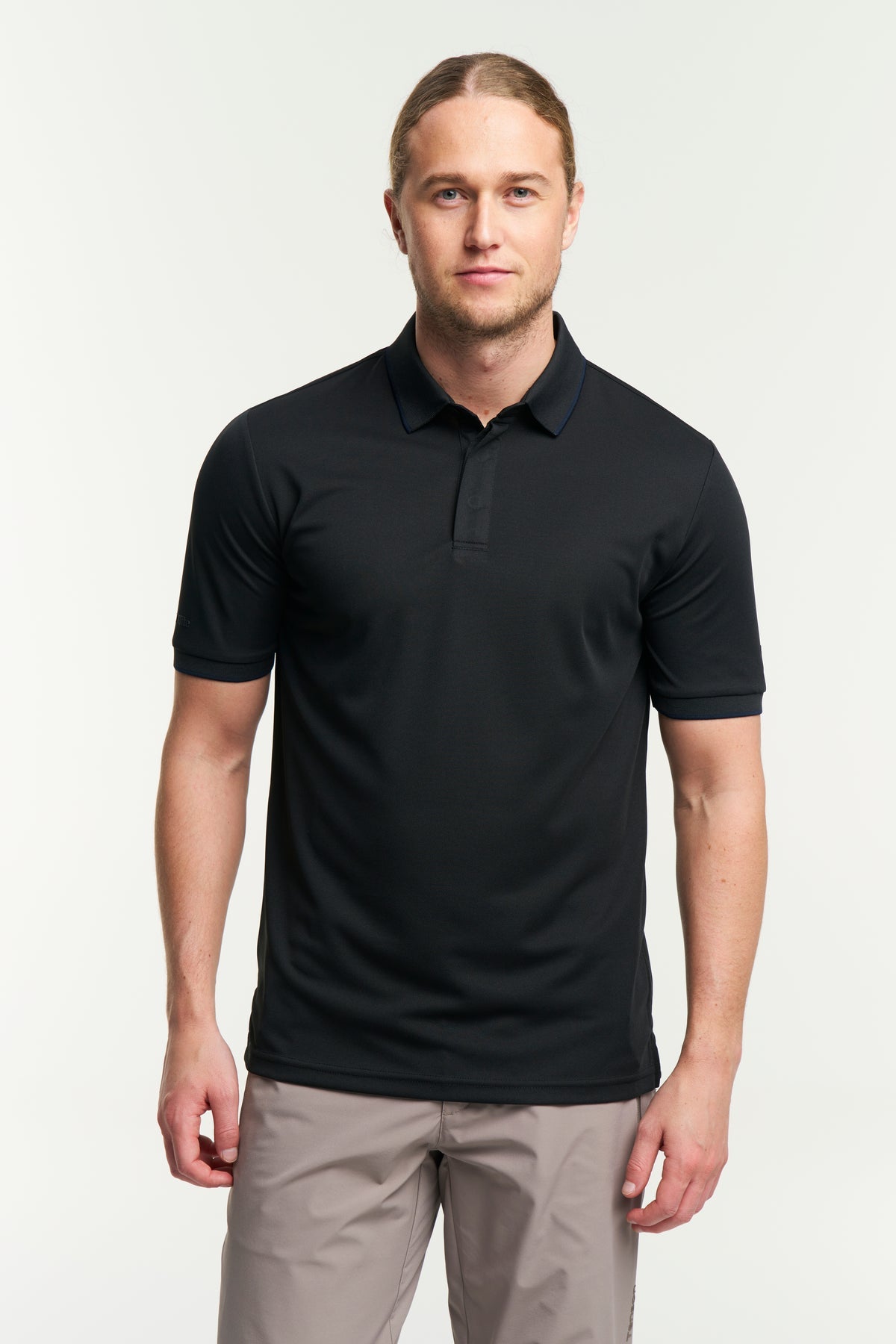 Tenson TXlite Quick Dry Polo Men Schwarz, Vorderansicht