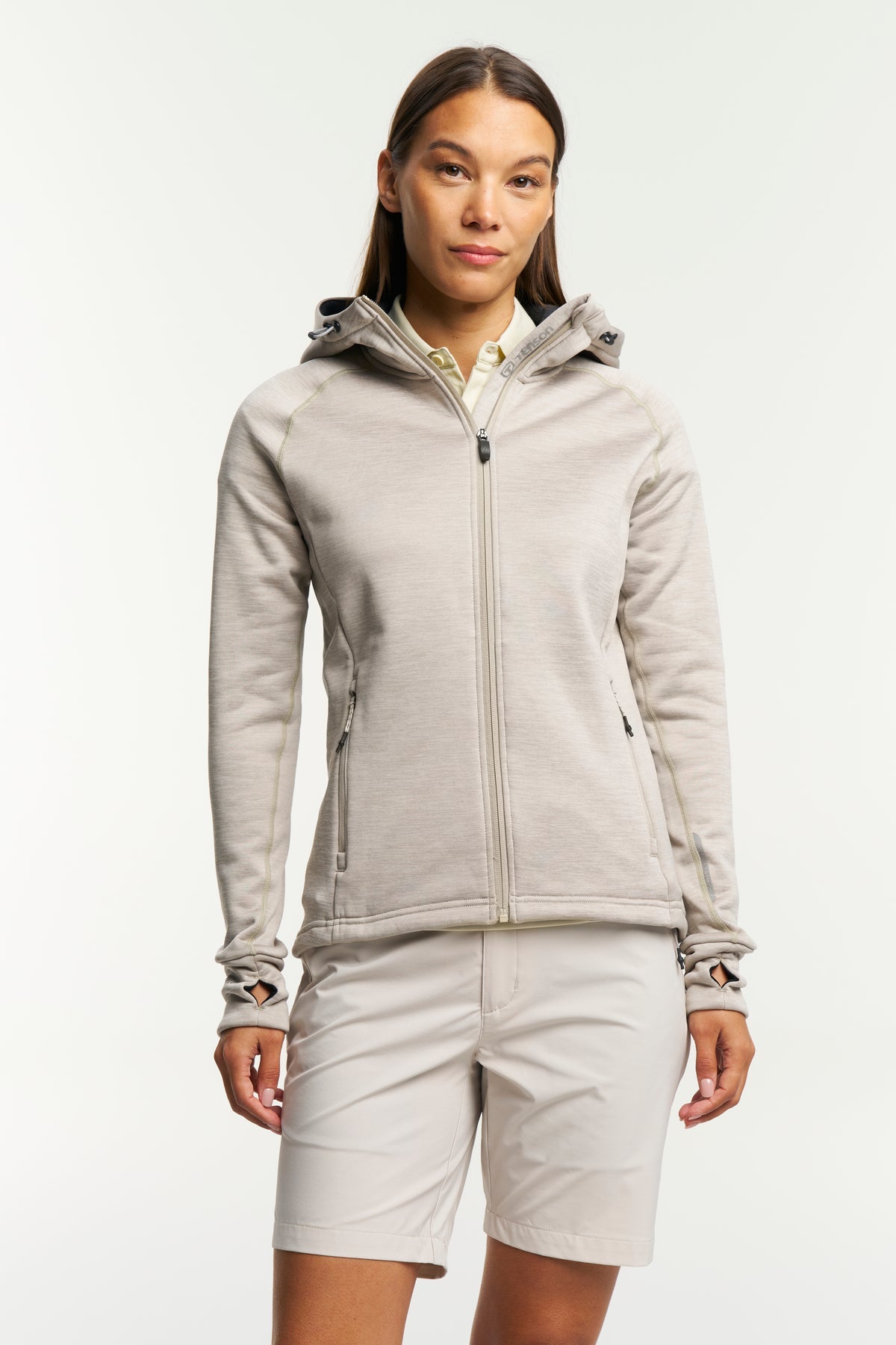 Tenson Power Comfort Hoodie Women Sand, Vorderansicht