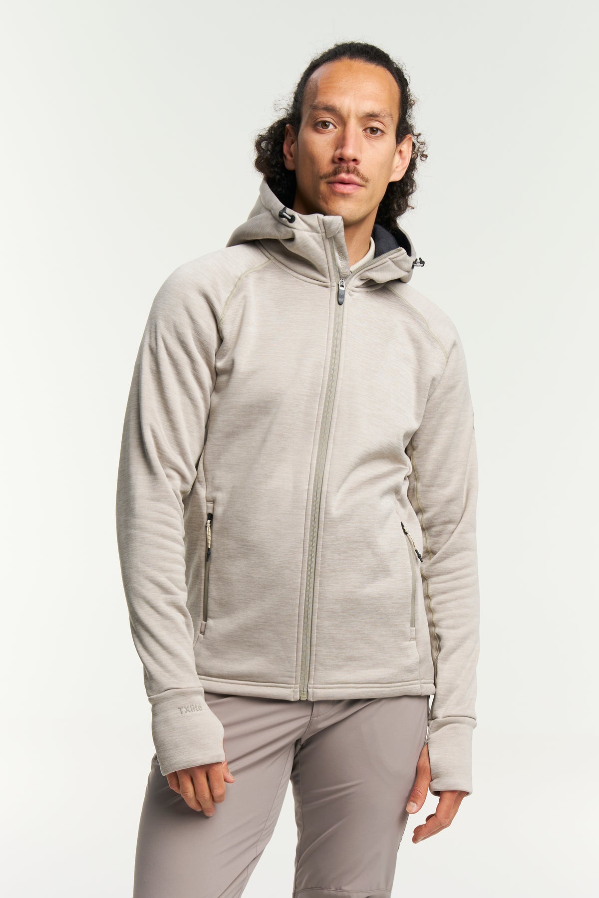 Tenson Power Comfort Hoodie Men Sand, Vorderansicht