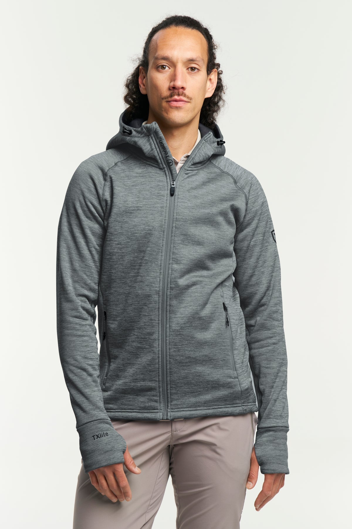 Tenson Power Comfort Hoodie Men Blau-Grau, Vorderansicht