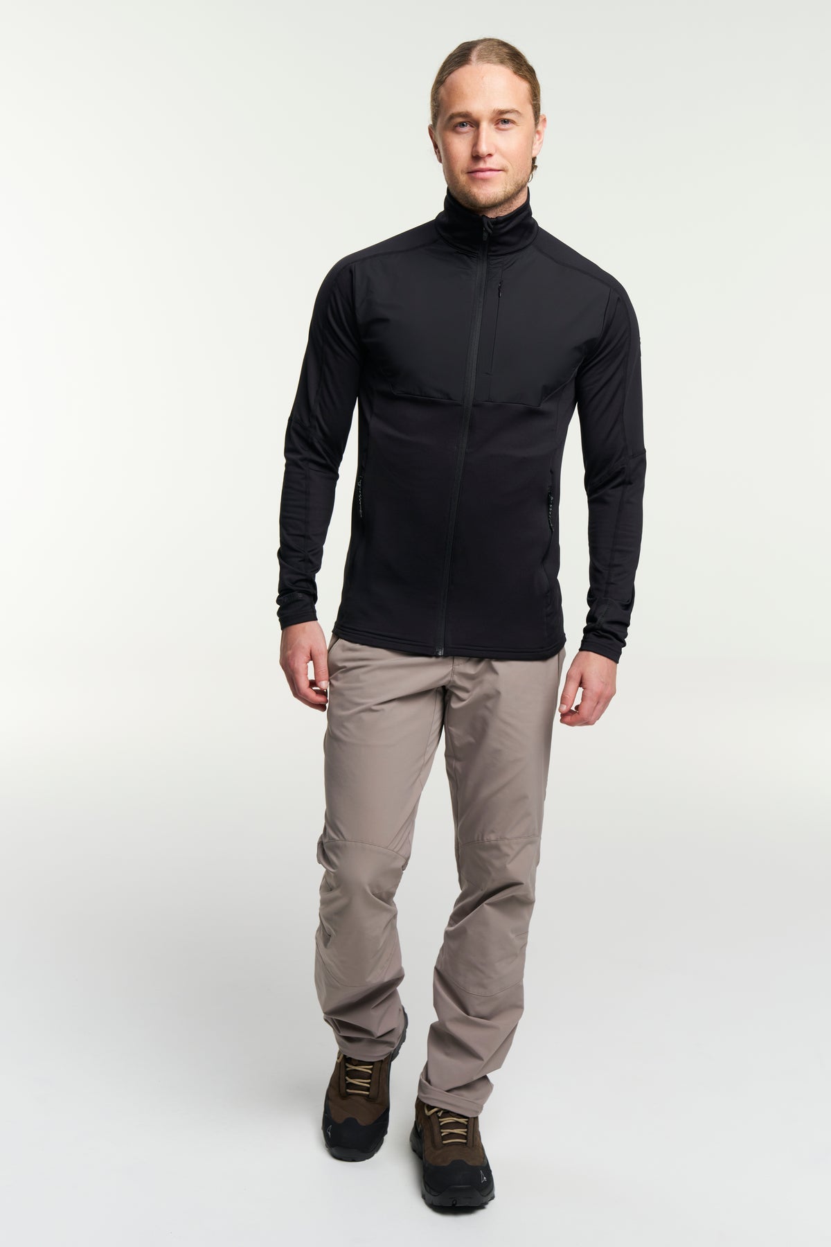 Tenson TXlite Windblock Hybrid Zip Men Schwarz, Produktansicht