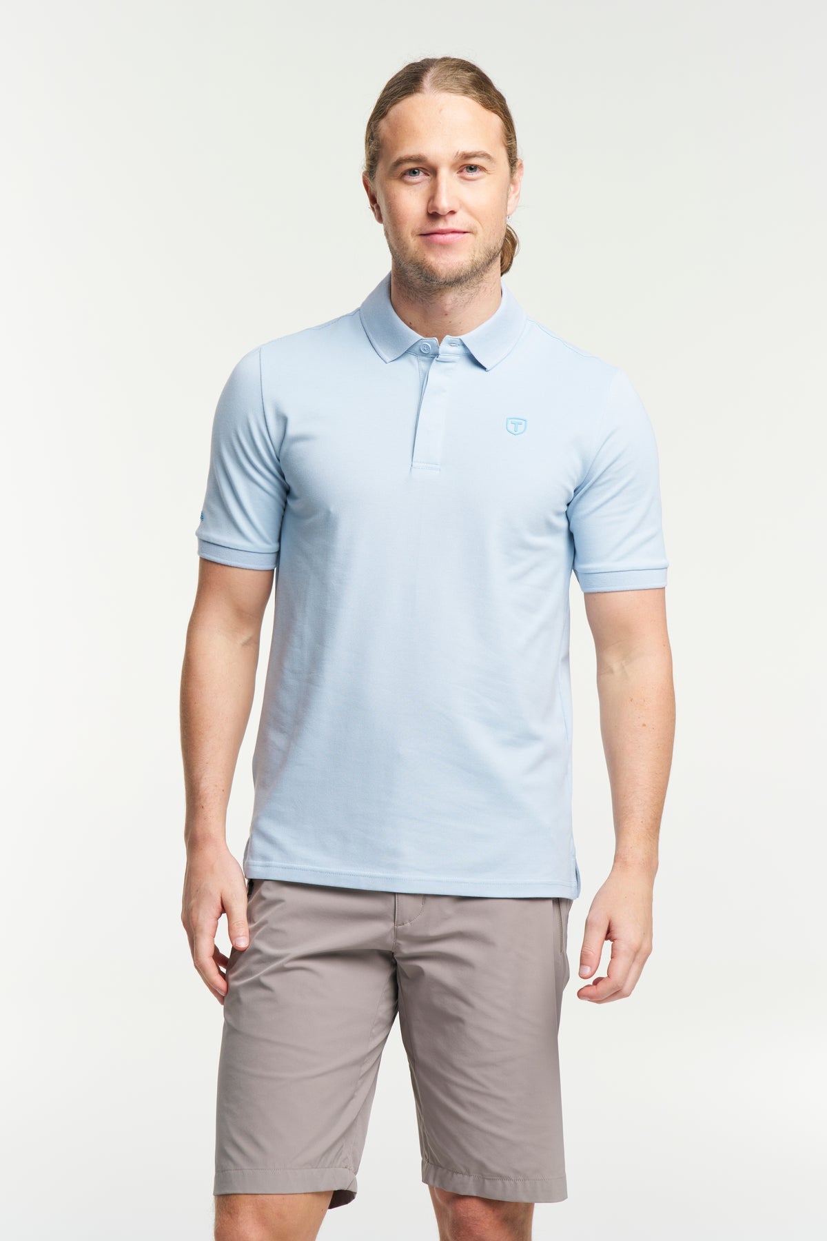 Tenson TXlite Blend Polo Men Hellblau, Vorderansicht