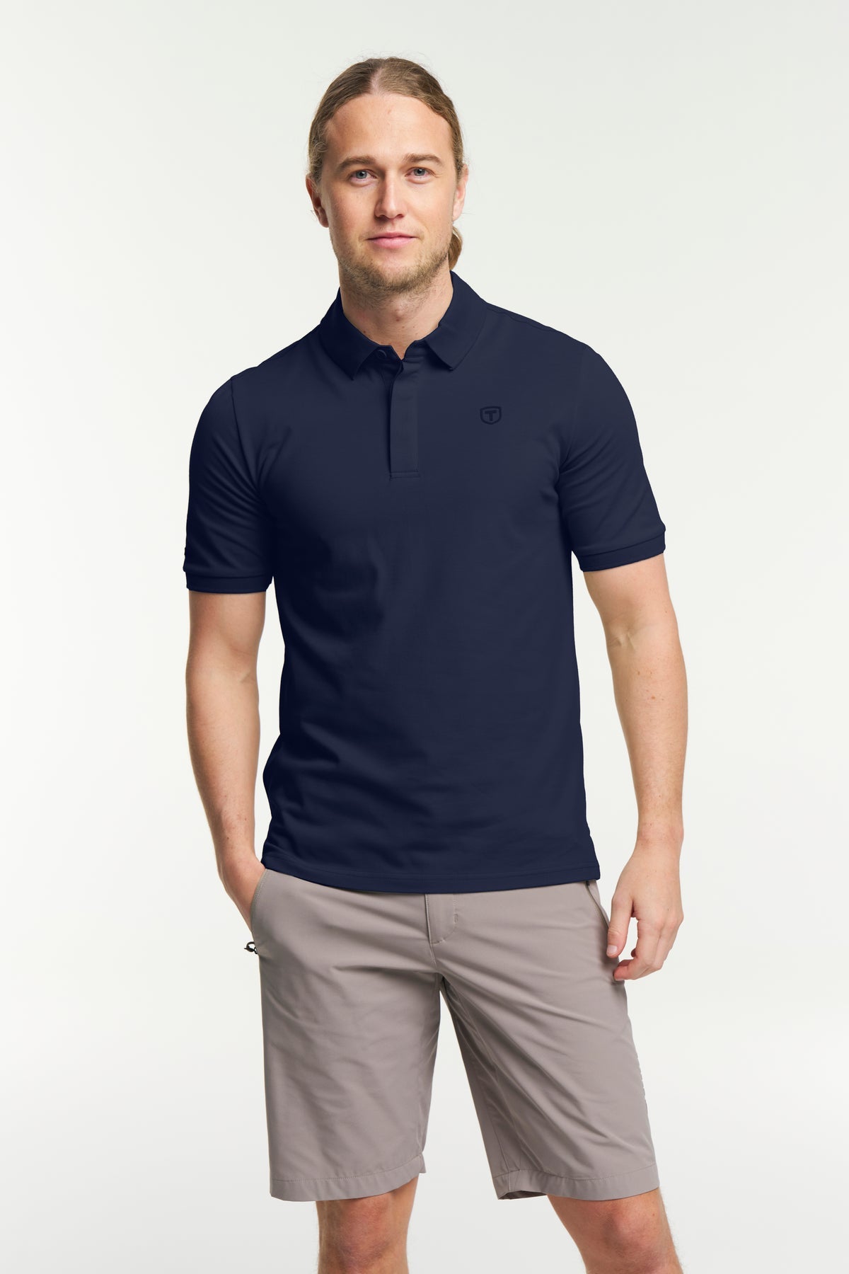 Tenson TXlite Blend Polo Men Dunkelmarineblau, Vorderansicht