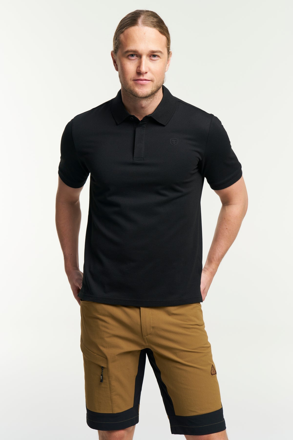 Tenson TXlite Blend Polo Men Schwarz, Vorderansicht