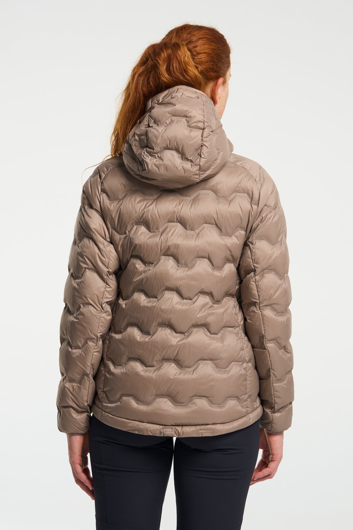 Tenson Miyabi Hood Down Jacket Women Taupe, Produktansicht