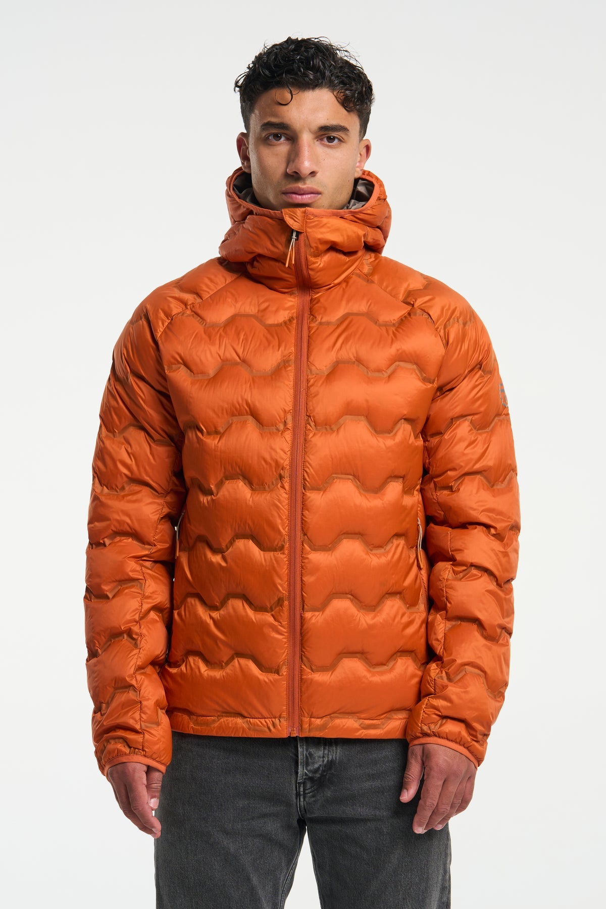 Tenson Miyabi Hood Down Jacket Men Dunkelorange, Produktansicht