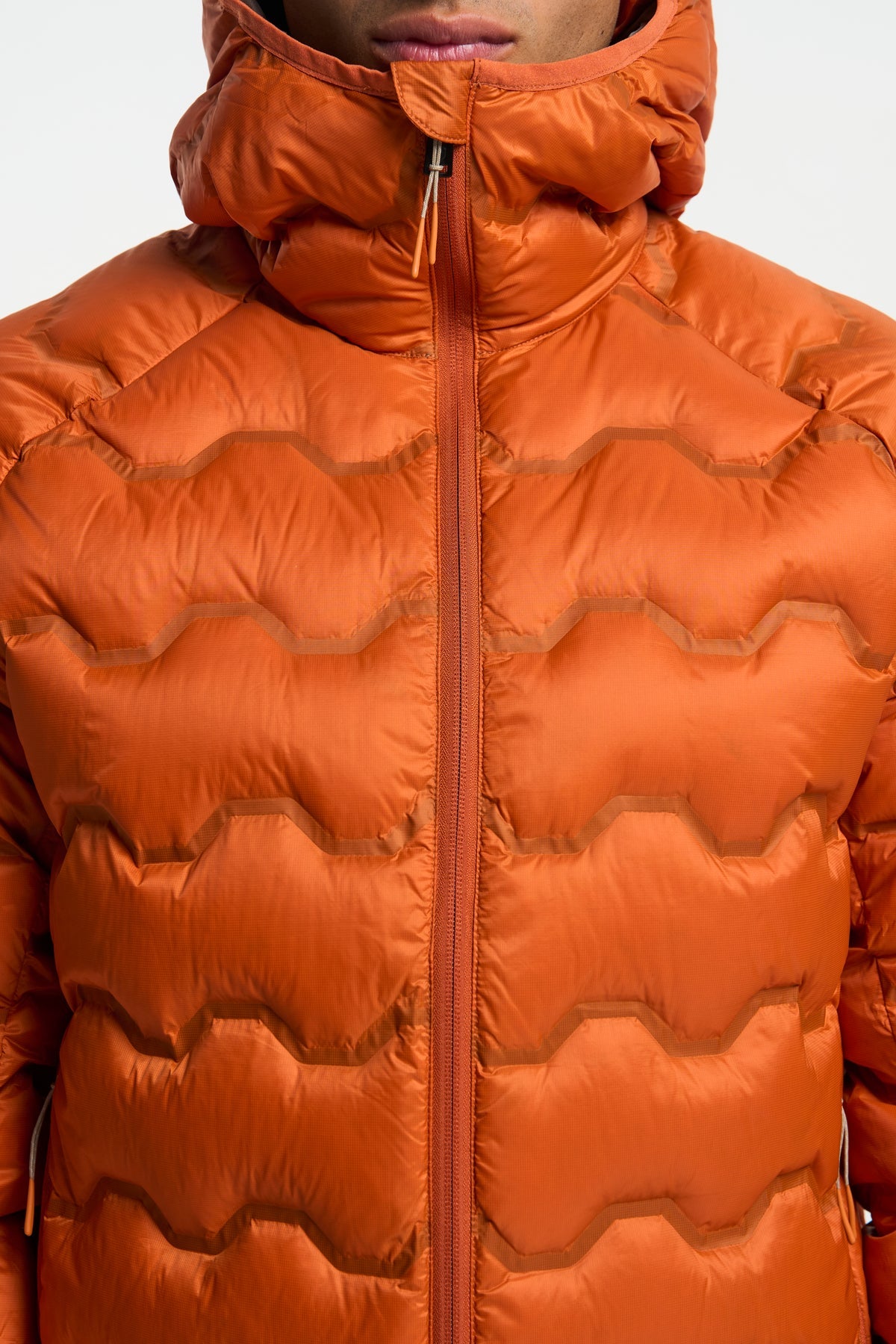 Tenson Miyabi Hood Down Jacket Men Dunkelorange, Produktansicht