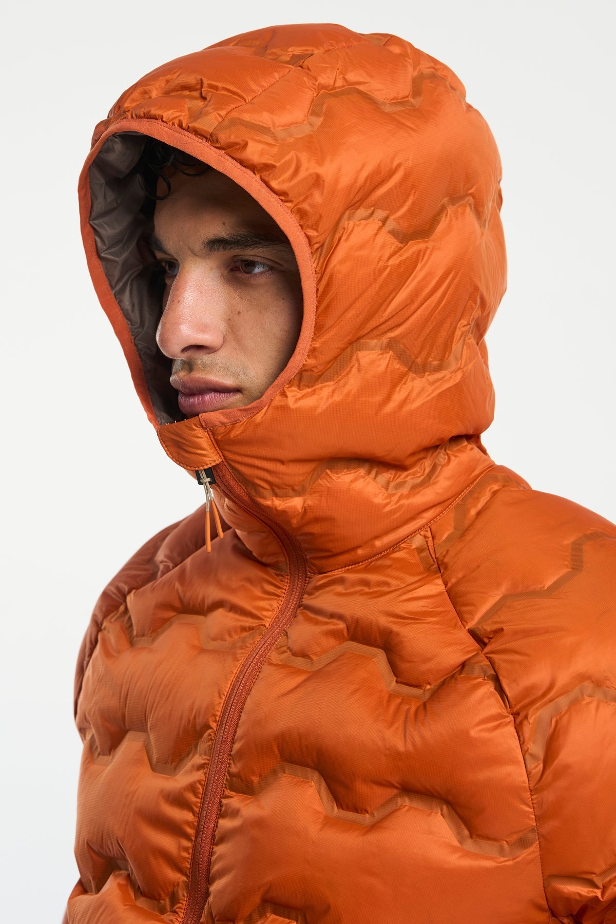 Tenson Miyabi Hood Down Jacket Men Dunkelorange, Produktansicht