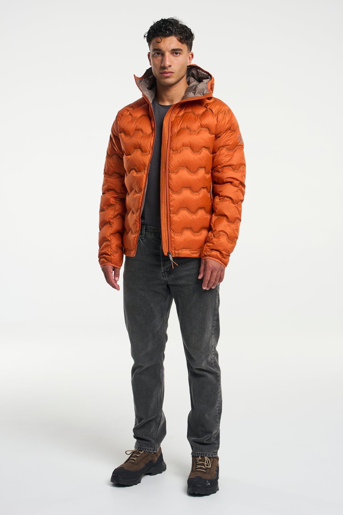 Tenson Miyabi Hood Down Jacket Men Dunkelorange, Produktansicht