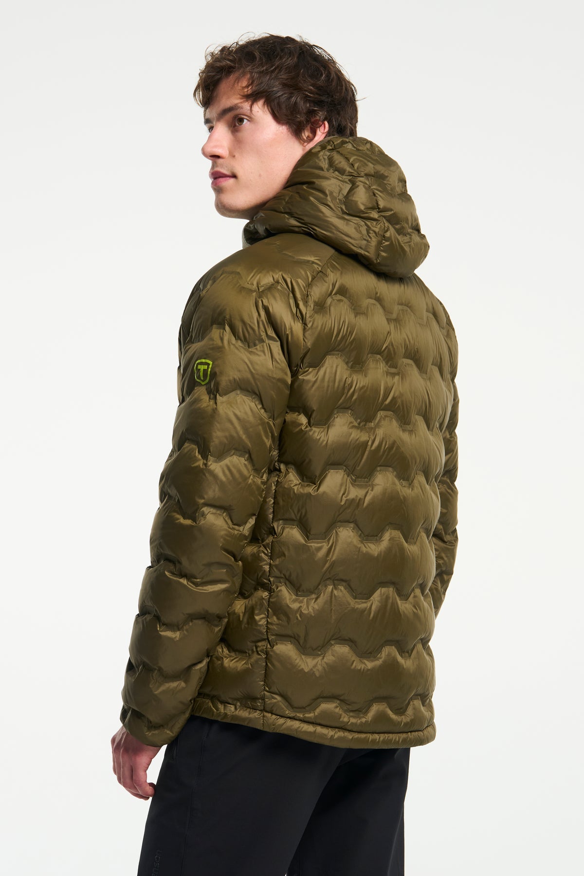Tenson Miyabi Hood Down Jacket Men Dunkelolivgrün, Produktansicht