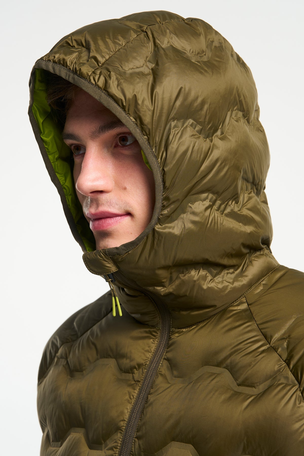 Tenson Miyabi Hood Down Jacket Men Dunkelolivgrün, Produktansicht