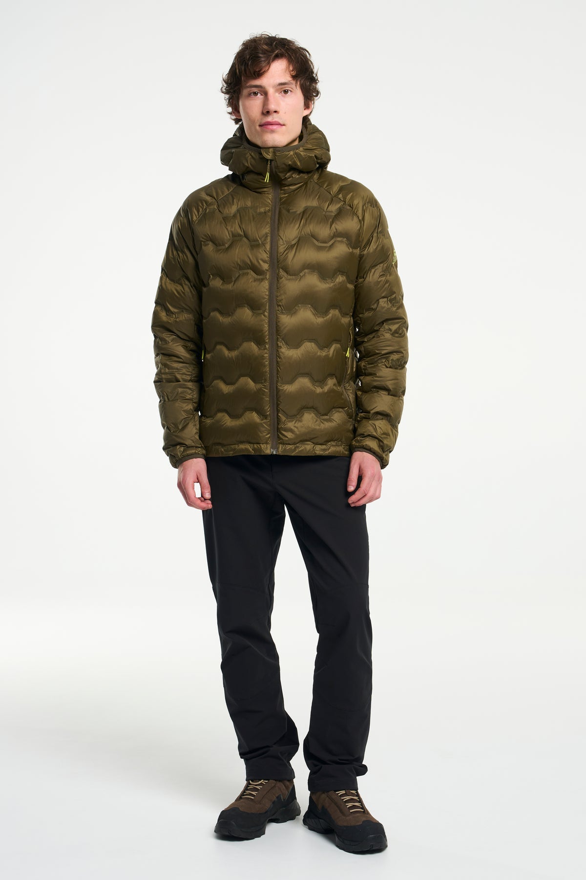 Tenson Miyabi Hood Down Jacket Men Dunkelolivgrün, Produktansicht