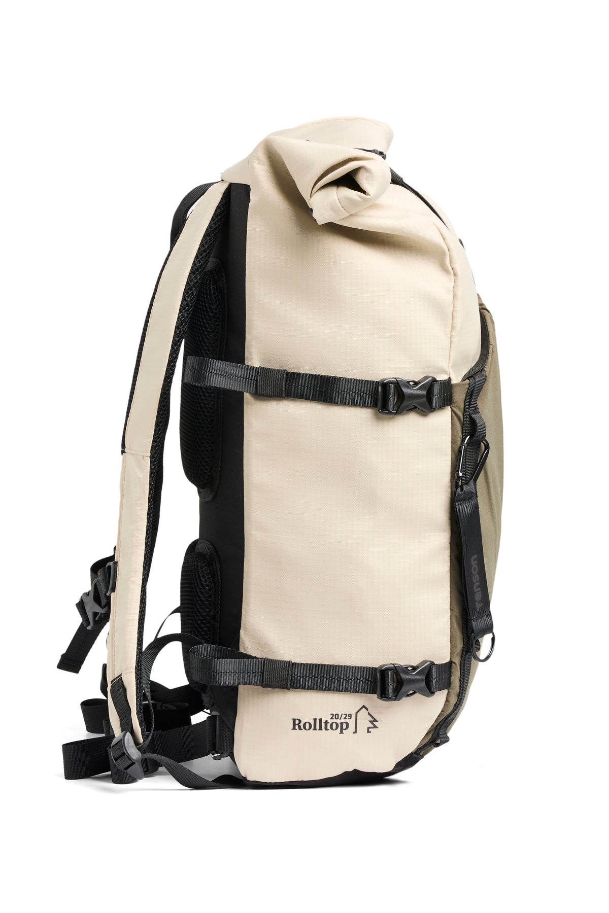 Tenson Camper Roll-Top Backpack 20/29 L Olivgrün, Seitenansicht links