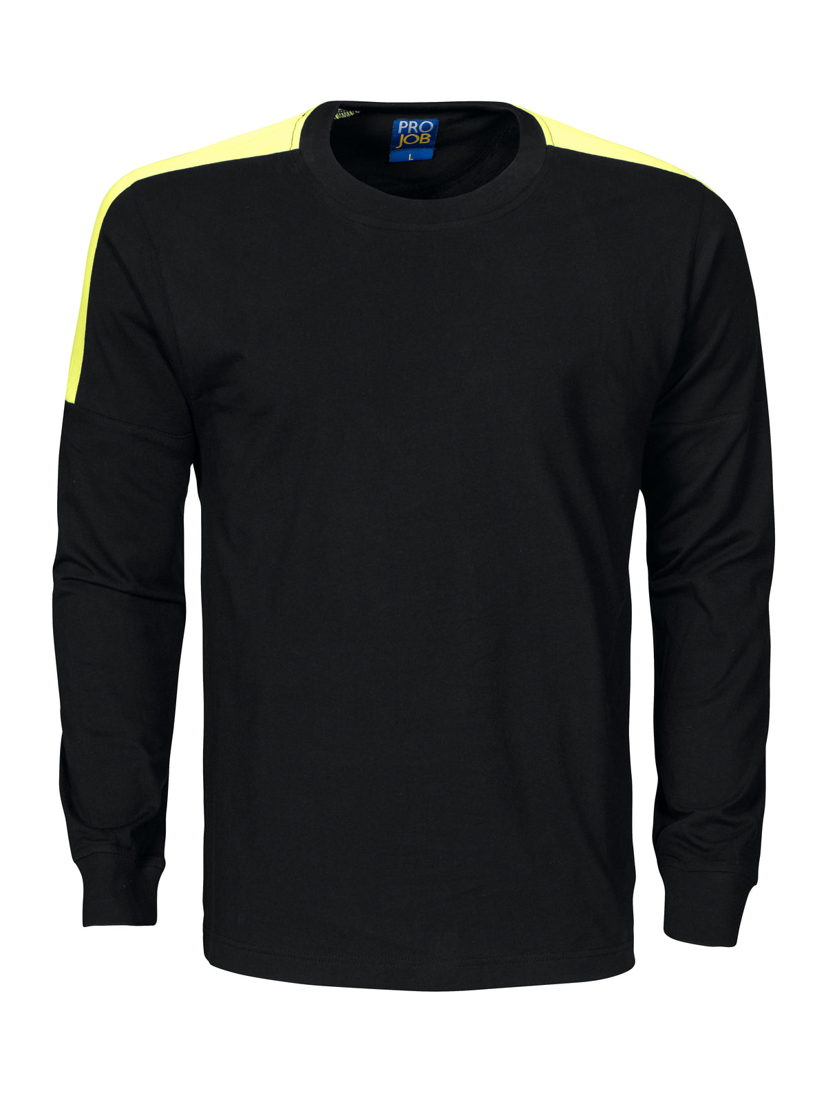 ProJob 2020 Langarm T-Shirt Schwarz/Gelb, Vorderansicht