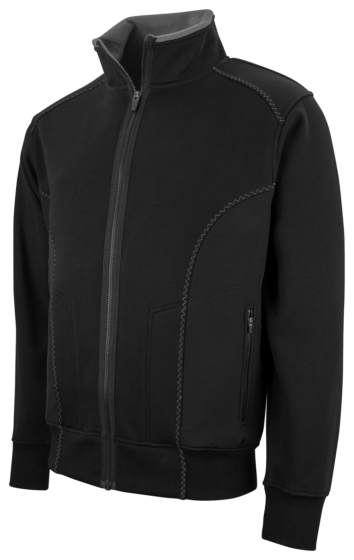 ProJob 2121 Sweatshirt Jacke mit Kontrast Reissverschluss Schwarz, Produktansicht