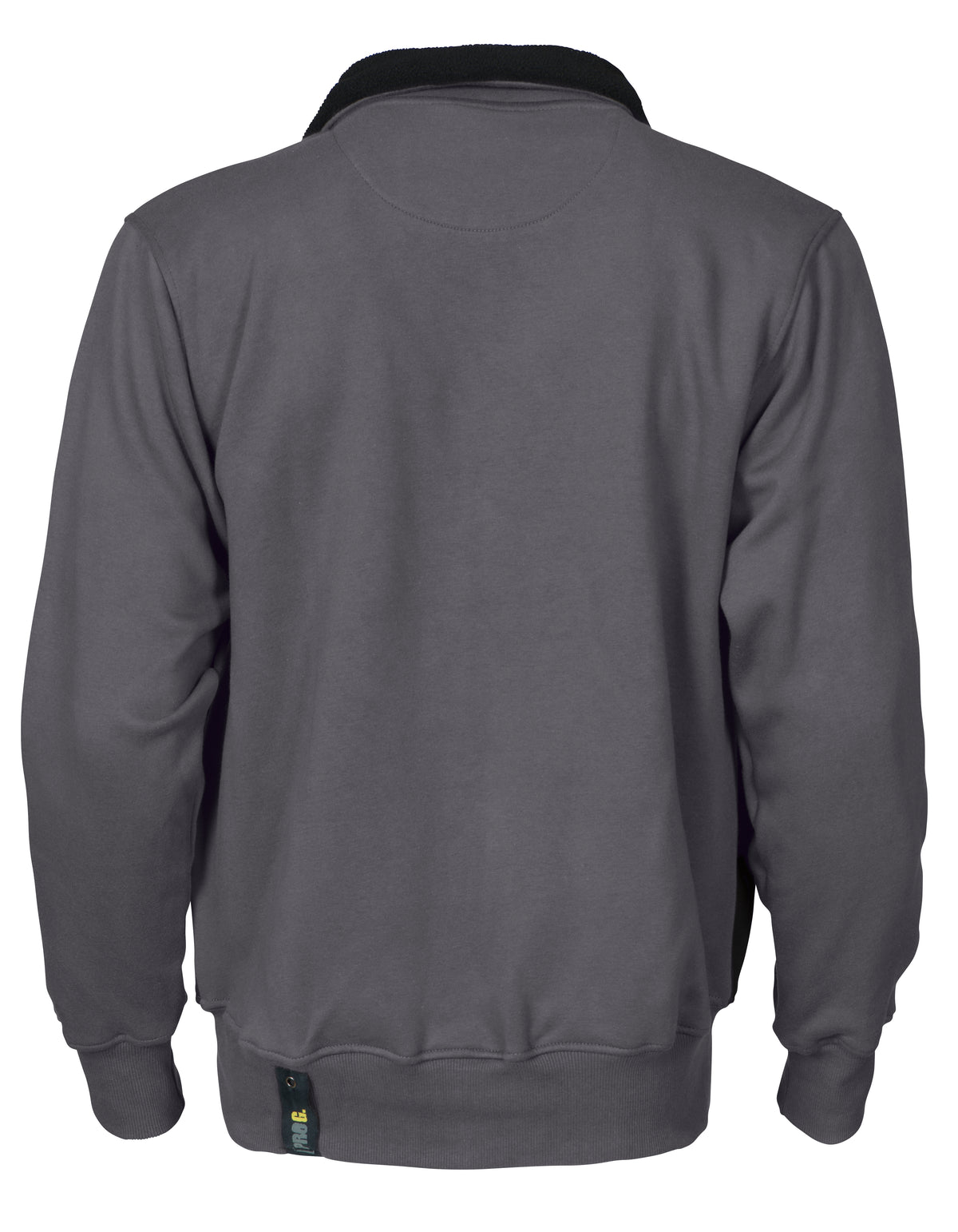 ProJob 2121 Sweatshirt Jacke mit Kontrast Reissverschluss Grau, Rückansicht