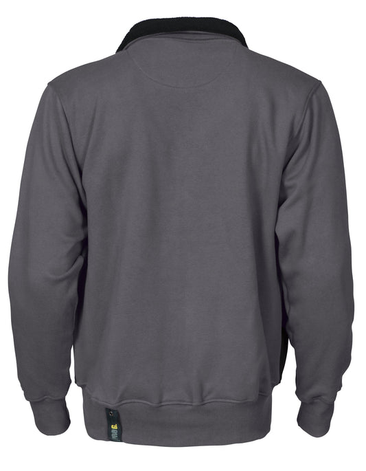 ProJob 2121 Sweatshirt Jacke mit Kontrast Reissverschluss Grau, Rückansicht
