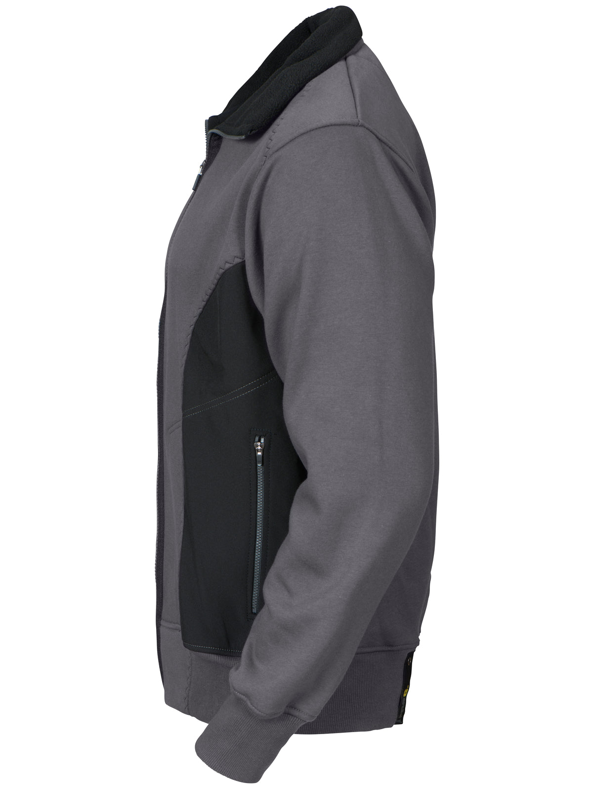 ProJob 2121 Sweatshirt Jacke mit Kontrast Reissverschluss Grau, Seitenansicht links