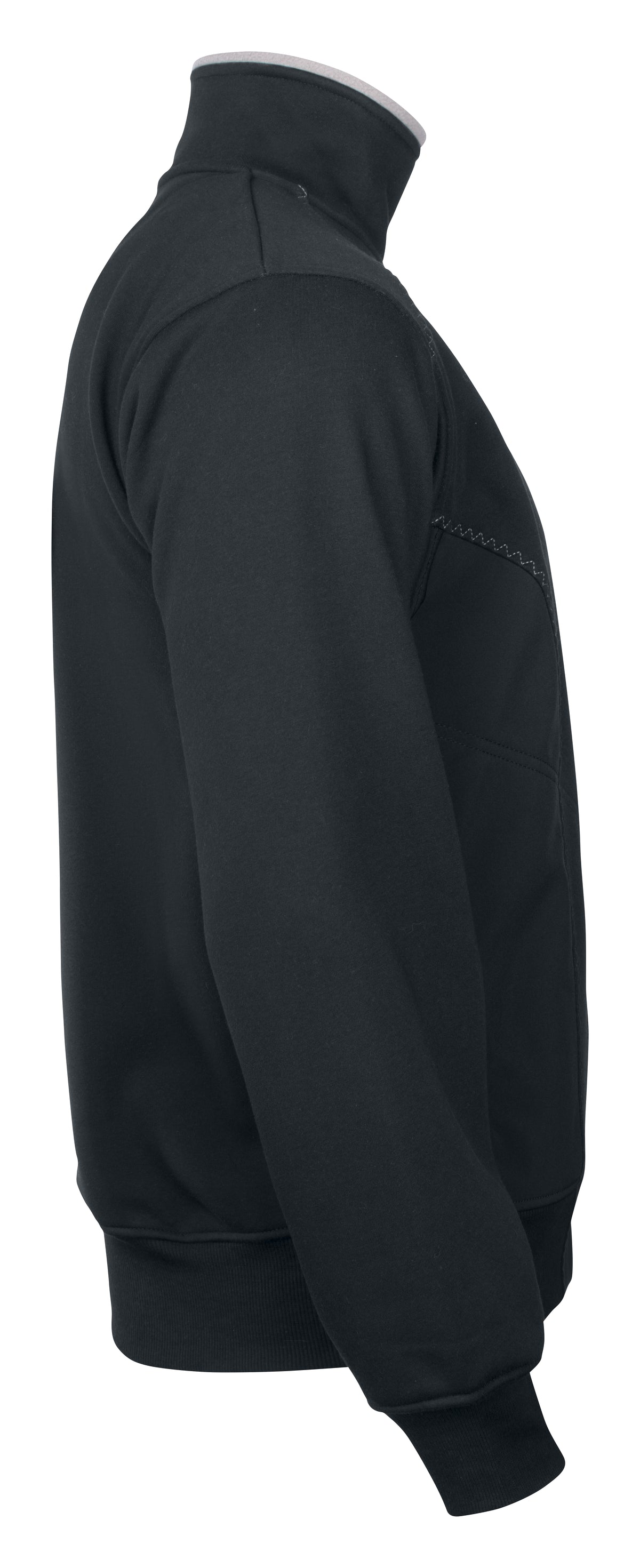 ProJob 2121 Sweatshirt Jacke mit Kontrast Reissverschluss Schwarz, Seitenansicht links