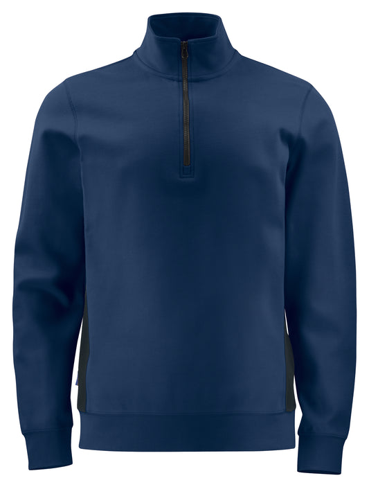 PRO JOB - 2128 Sweatshirt Half zip mit Kontrastelementen