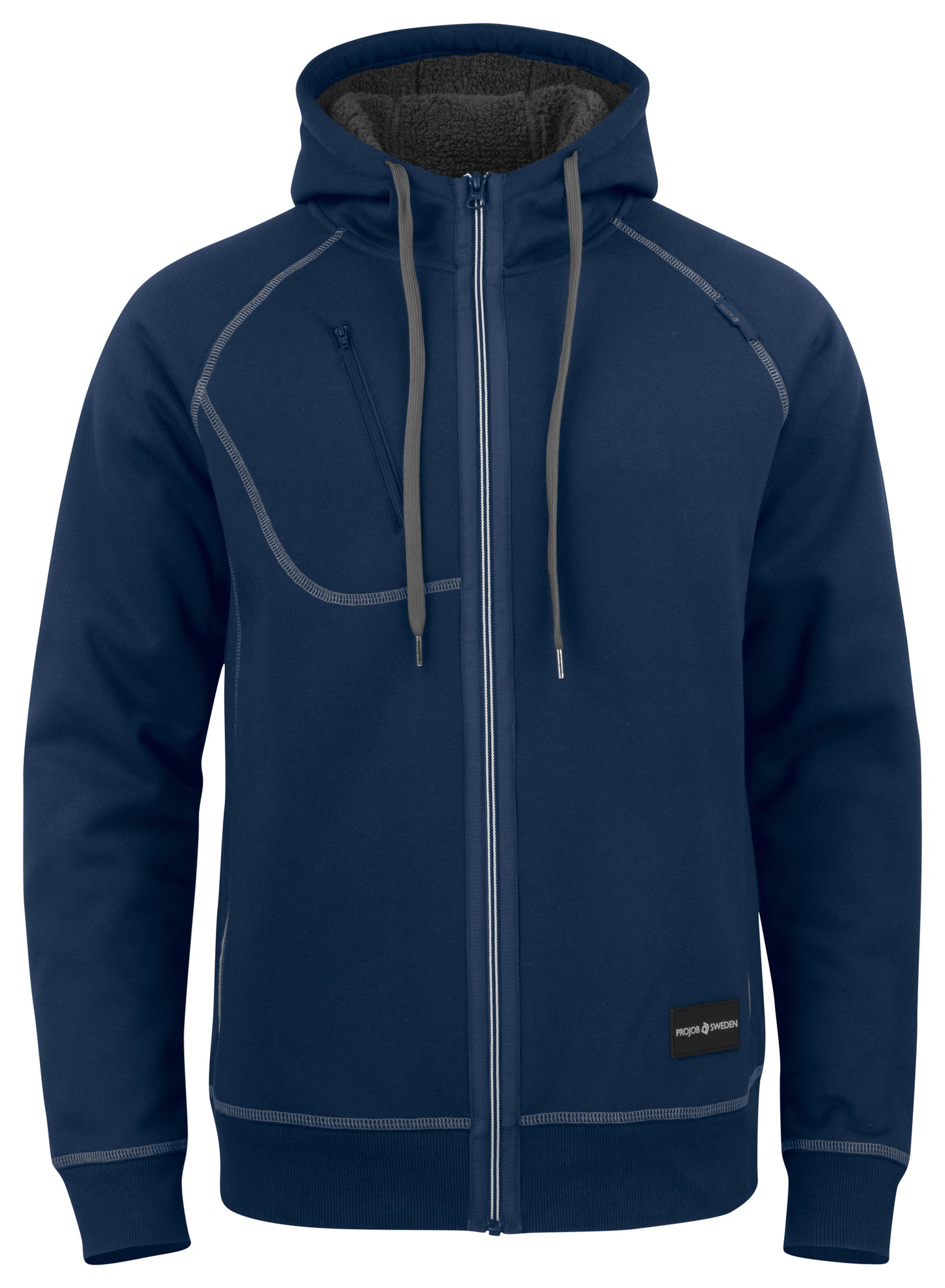 ProJob - 2130 Dickere Kapuzen Sweatshirt-Jacke mit Kontrastnähten